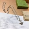 Gucci Sterling Silver Distressed Double G Chain Necklace - Image 8