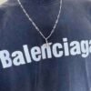 Gucci Sterling Silver Distressed Double G Chain Necklace - Image 9
