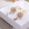 Dior Gilded Script Earrings - Image 4