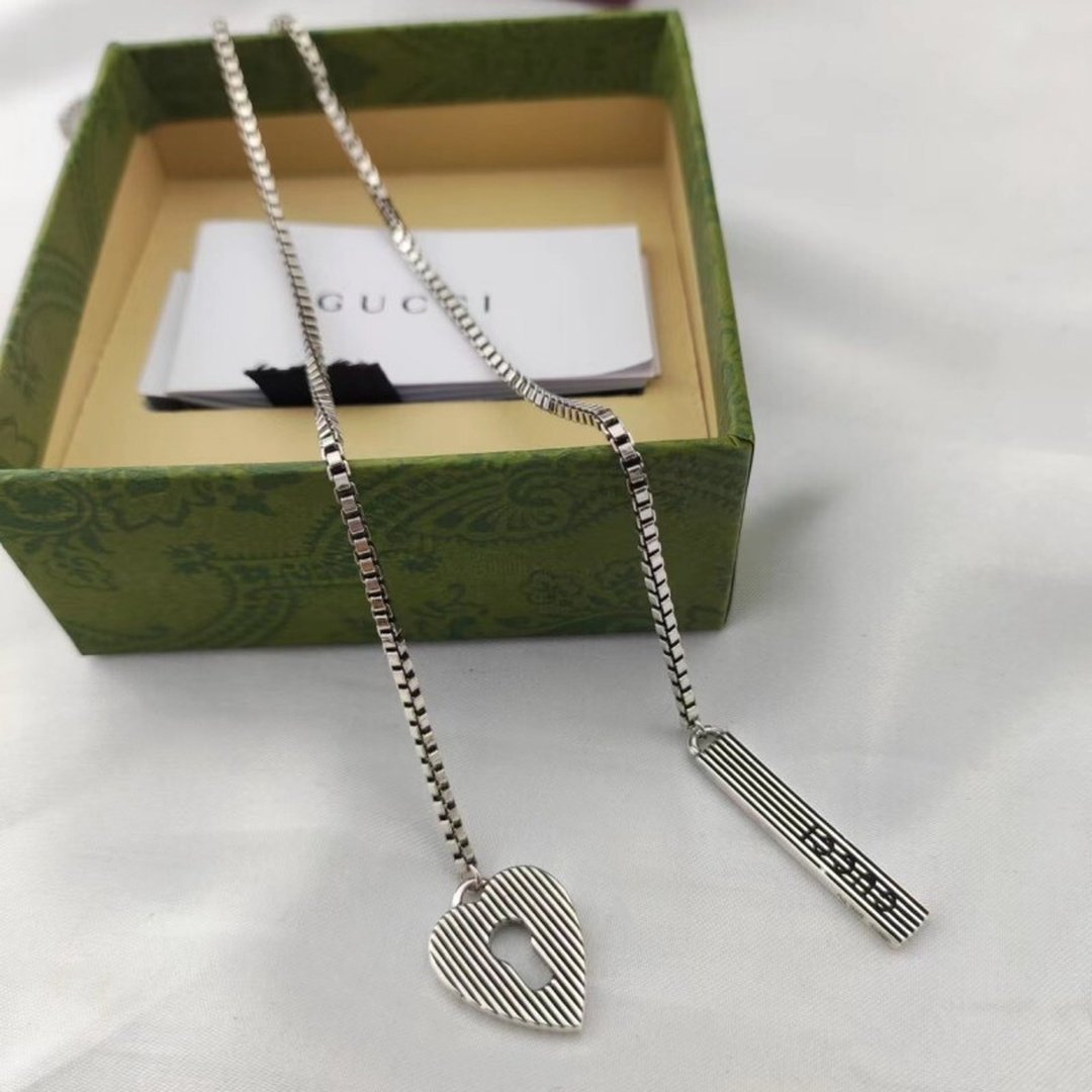 Gucci Heart Lock Box Sterling Silver Necklace - Image 4