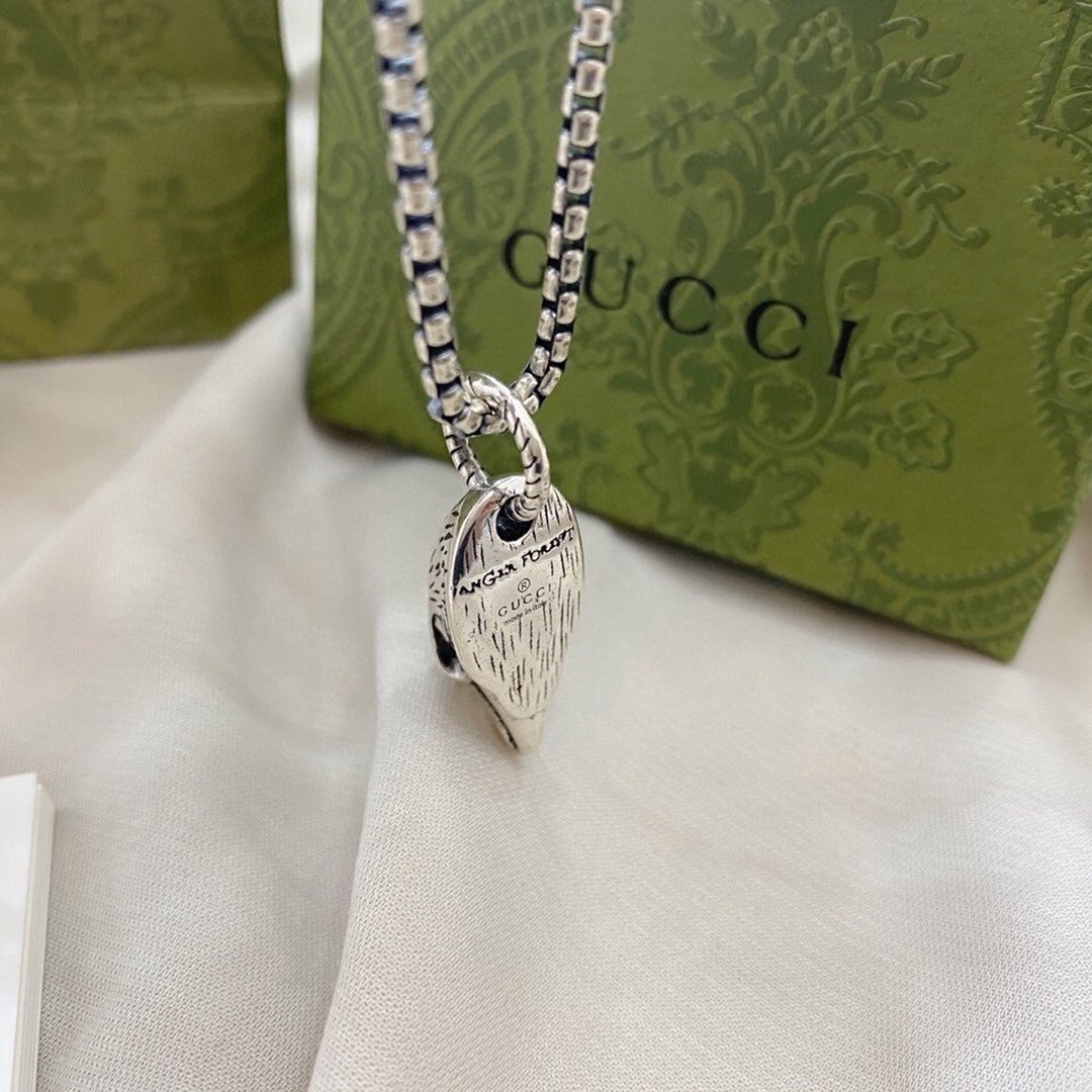 Gucci Sterling Silver Eagle Head Pendant Necklace - Image 6