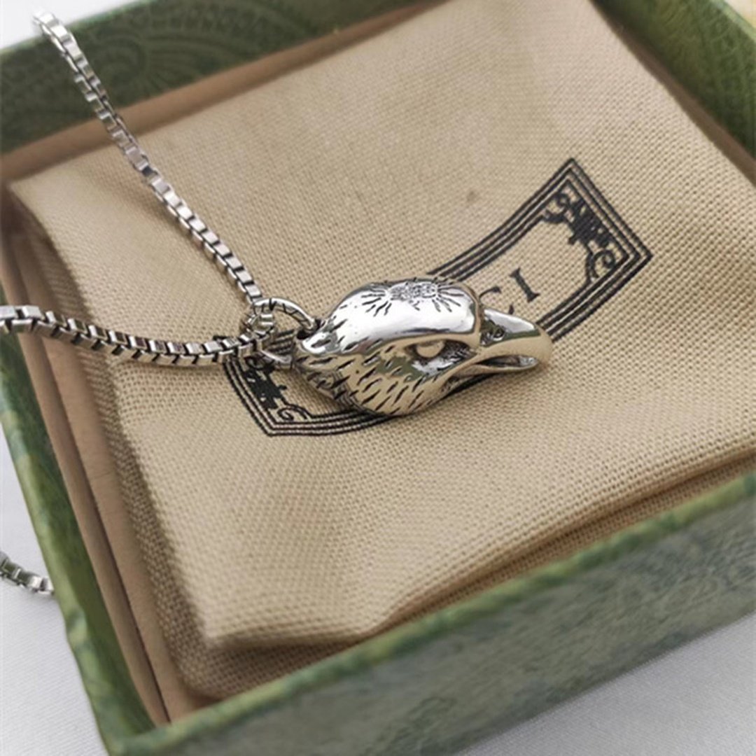 Gucci Eagle Head Sterling Silver Necklace
