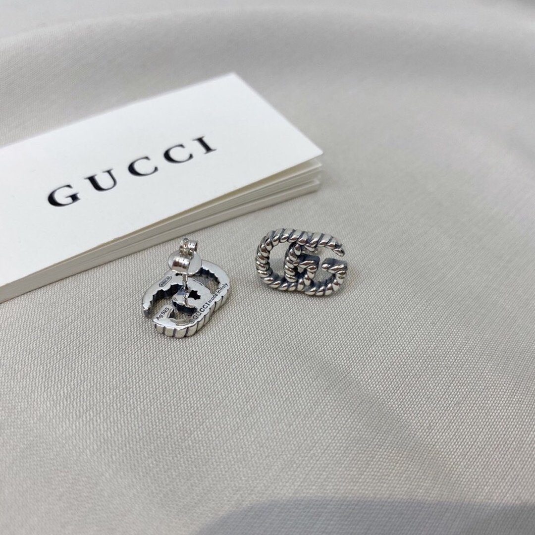 Gucci Double G Sterling Silver Stud Earrings - Image 6