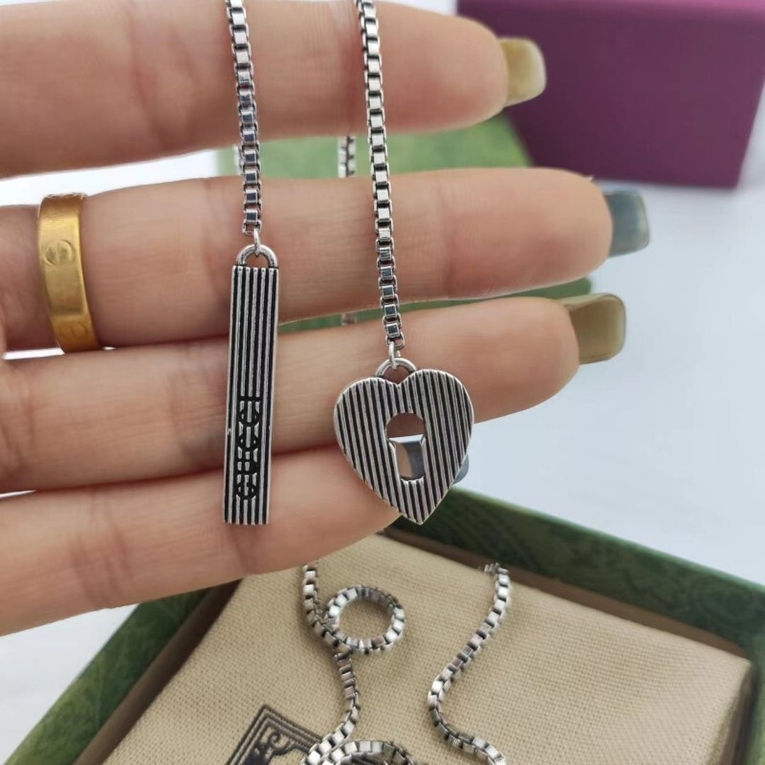 Gucci Heart Lock Box Sterling Silver Necklace - Image 6