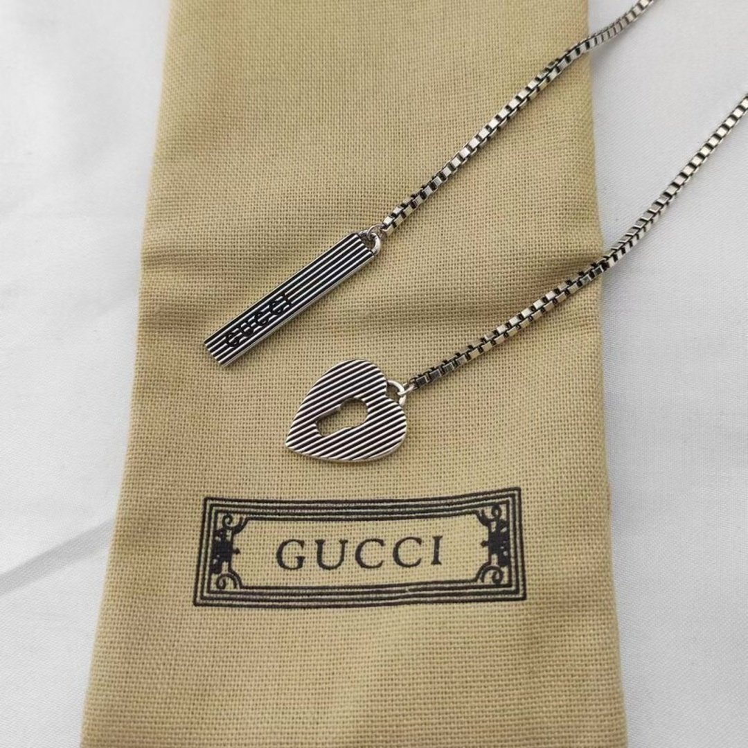 Gucci Heart Lock Box Sterling Silver Necklace - Image 5