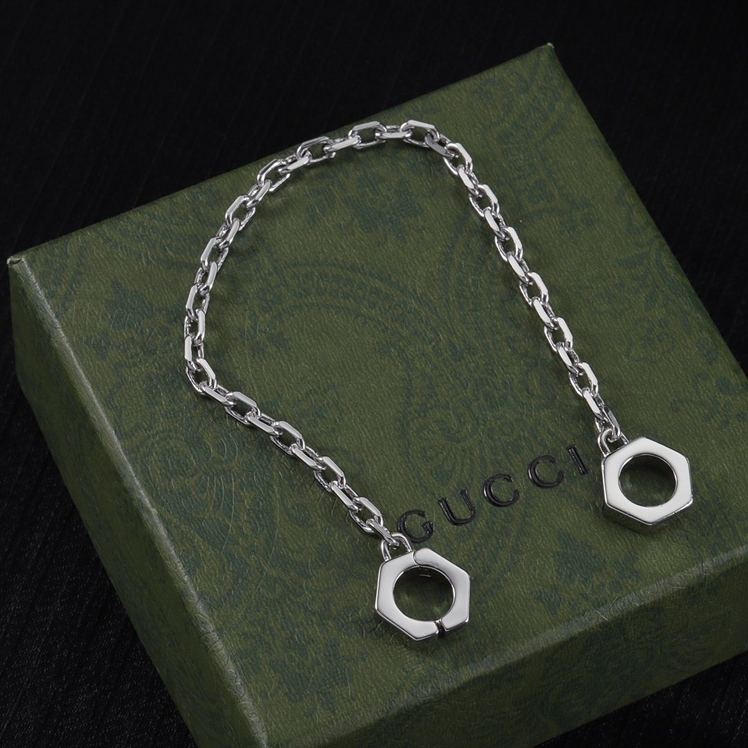 Gucci Sterling Silver Suit Earrings