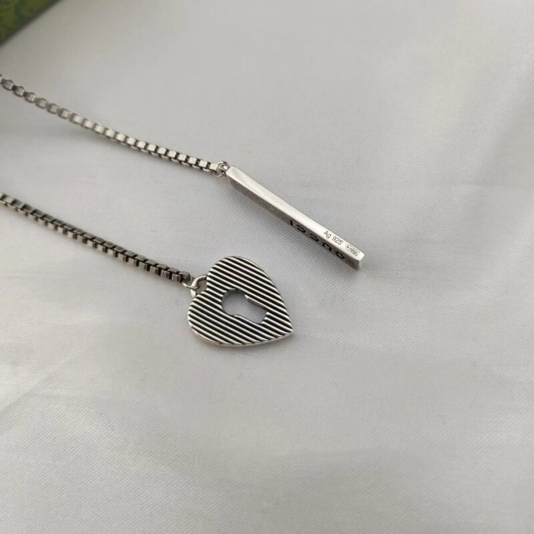 Gucci Heart Lock Box Sterling Silver Necklace - Image 2