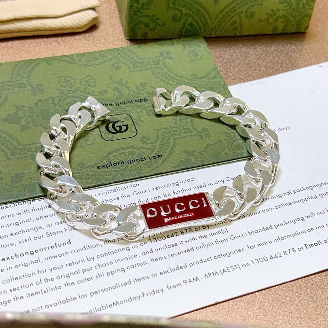 Gucci Sterling Silver Classic Logo Charm